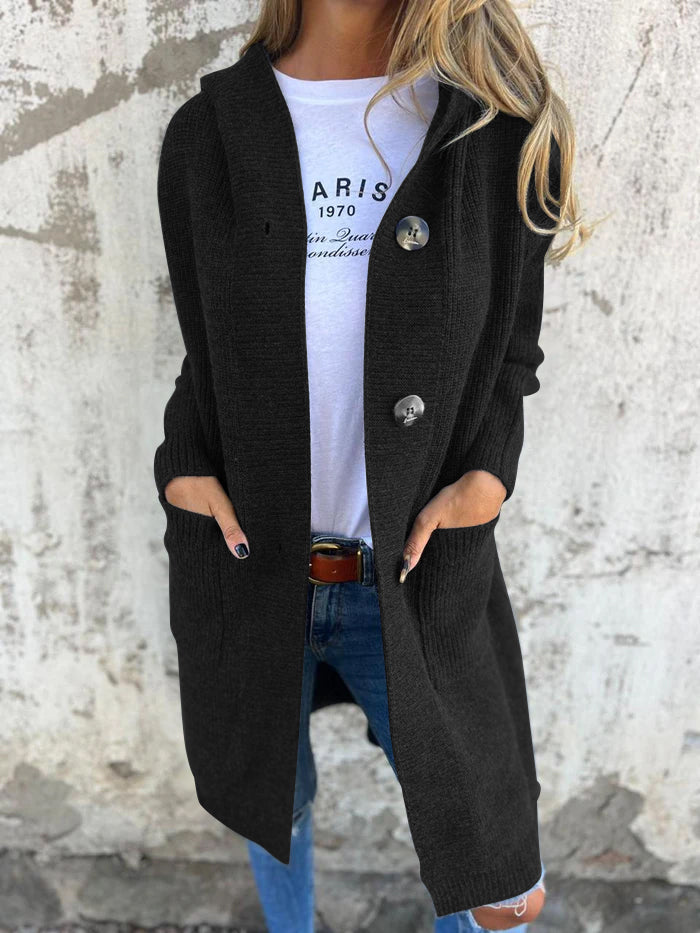 Kaitlin - Elegante Lange Gestrickt Strickjacke
