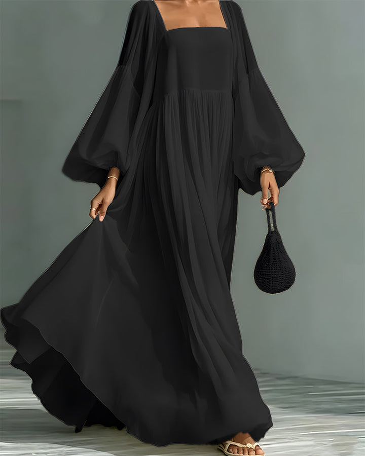 Nunila – Maxi-Kleid Im Feen-Stil Mit Quadratischem Ausschnitt