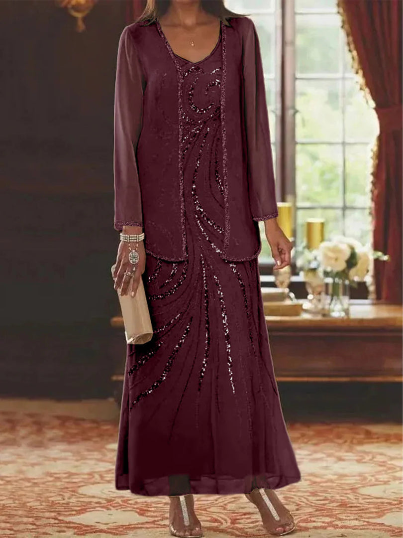 Jungmin - Chiffon Kleid Set