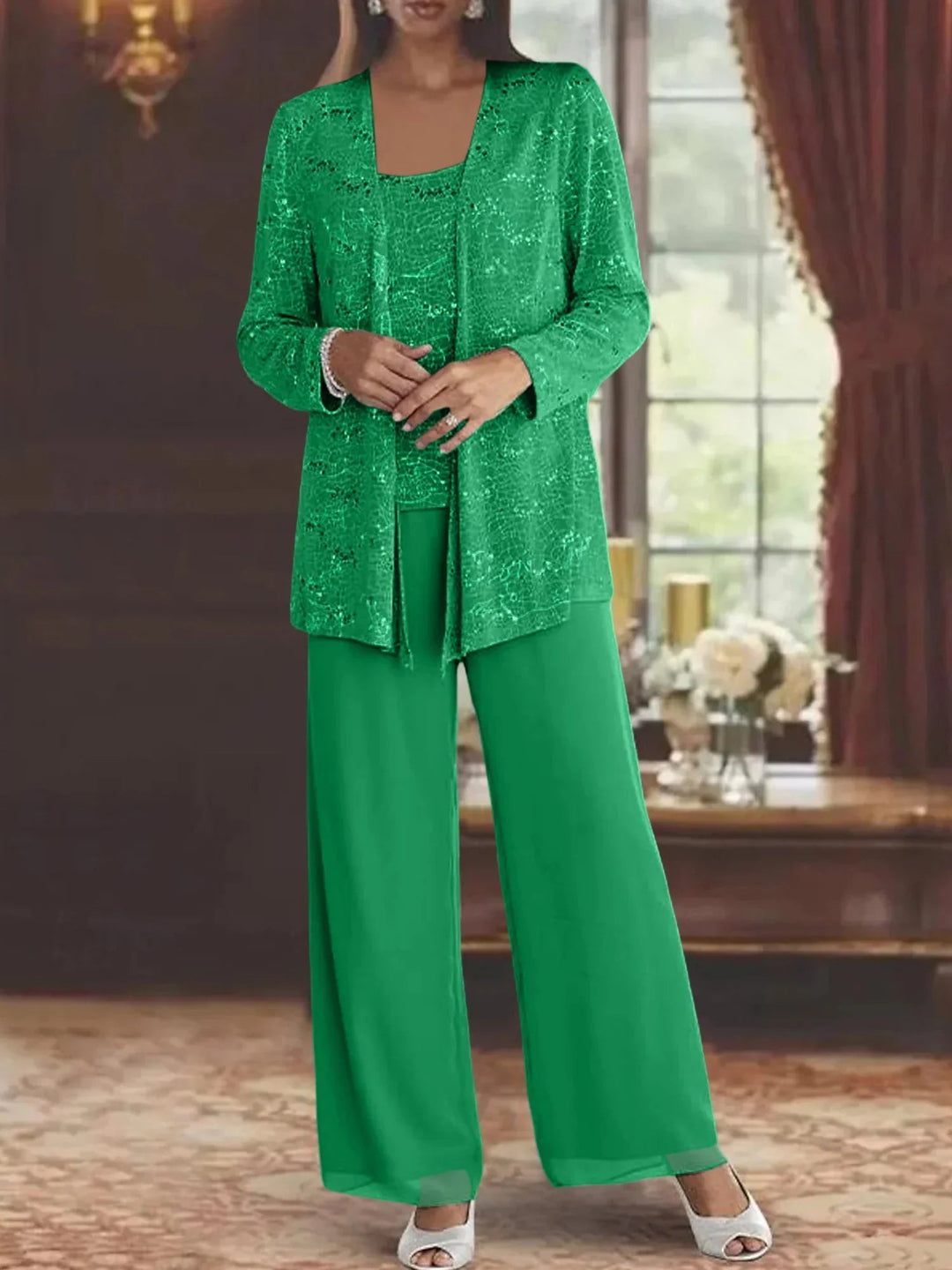 Gimena – Set Aus Glitzer-strickjacke Und Hose