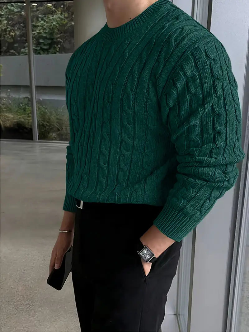 Mergim – Lässiger Strickpullover Mit Langen Ärmeln