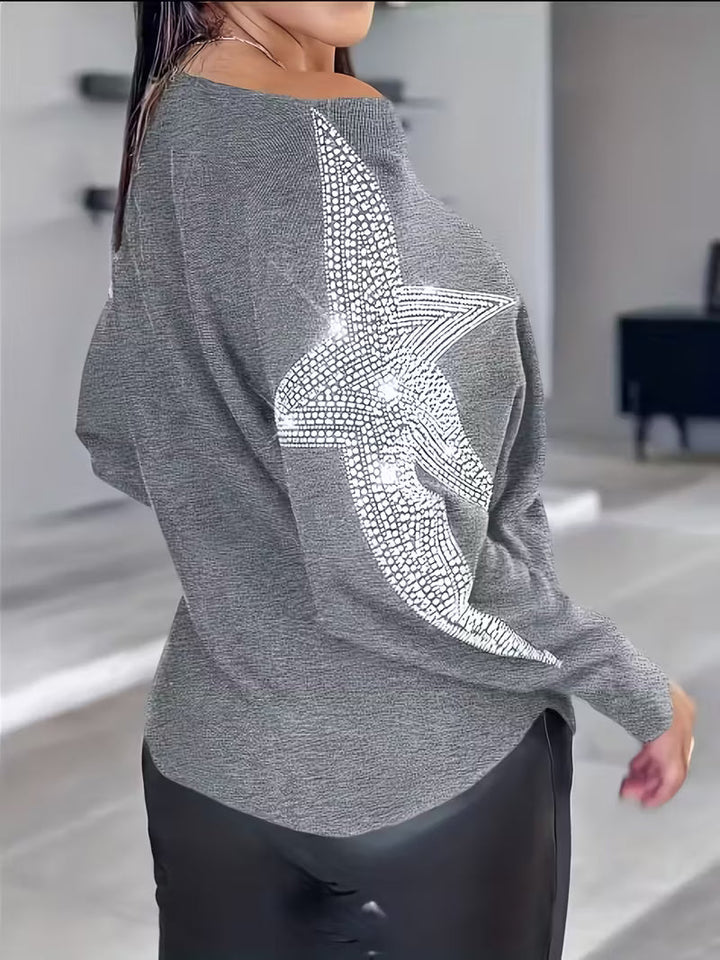 Bernardino - Eleganter Langarm Pullover Mit Sternen Drucken