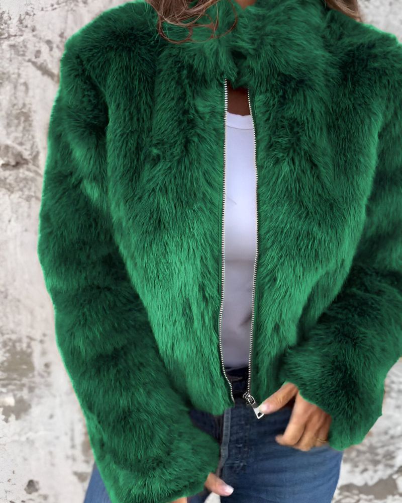 Arbel - Elegante Jacke Mit Stehkragen Aus Fell