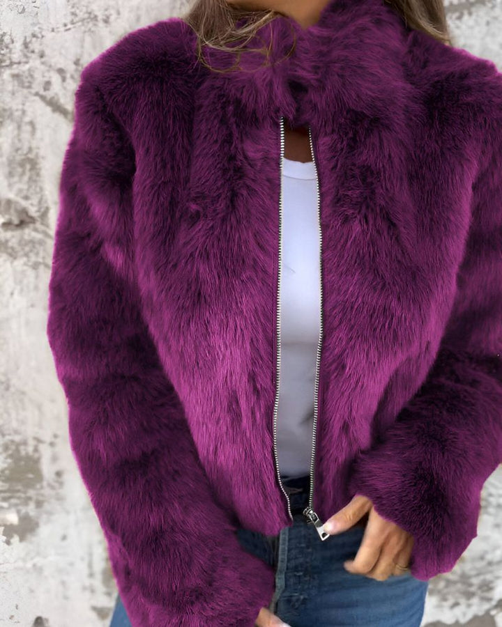 Arbel - Elegante Jacke Mit Stehkragen Aus Fell