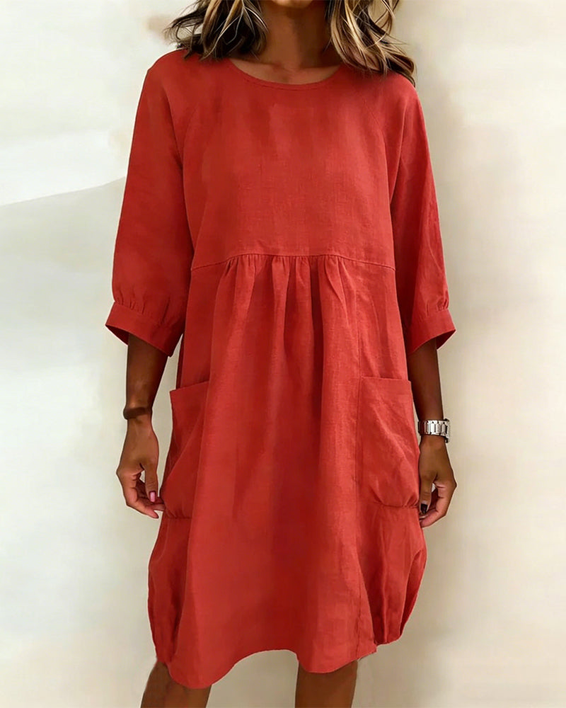 Maleesha - Stilvolles Kleid Mit Weiten Ärmeln