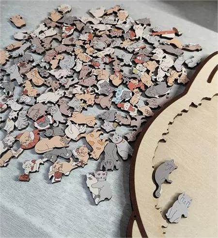 KittyCluster – 135-Teiliges Holz Rätsel In Katzenform