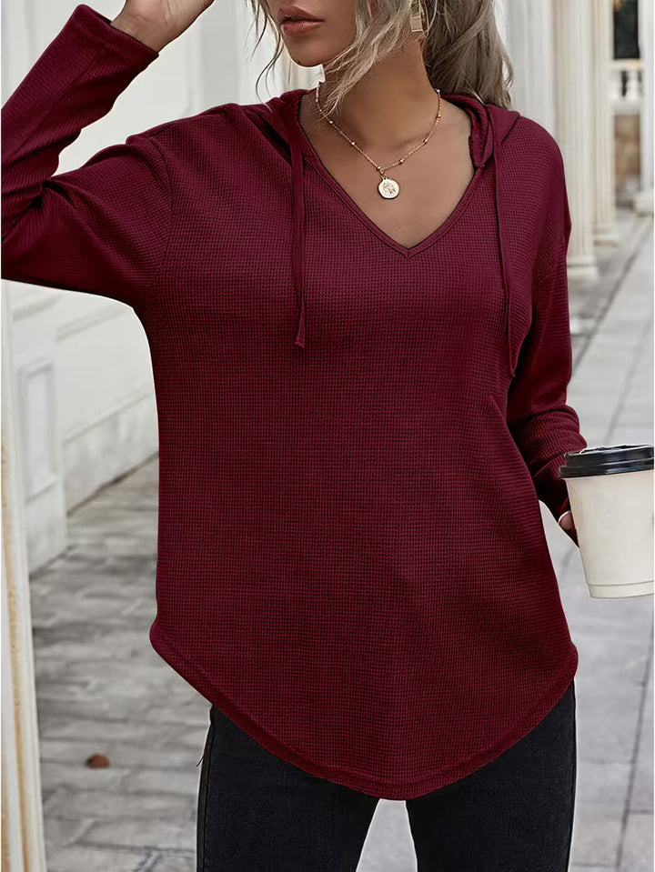 Heydi – Langarm Pullover Mit Kapuze Und Abgerundetem Saum