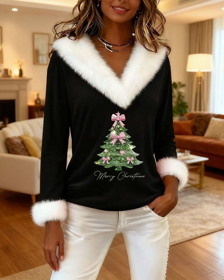 Janika – Warmer Weihnachtspullover mit V-Ausschnitt