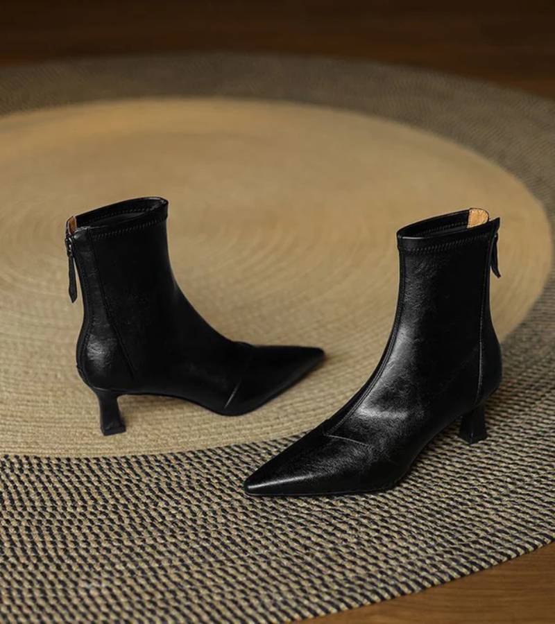 Lielah – Lederstiefelette Mit Reißverschluss