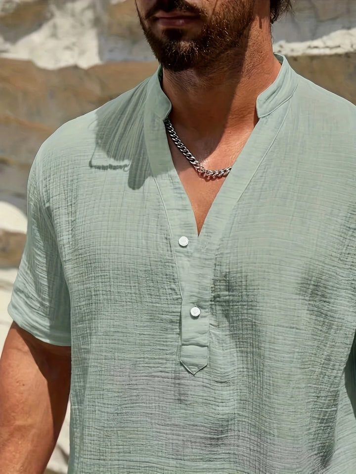 Sancho – Elegantes Sommer Hemd Mit Stehkragen