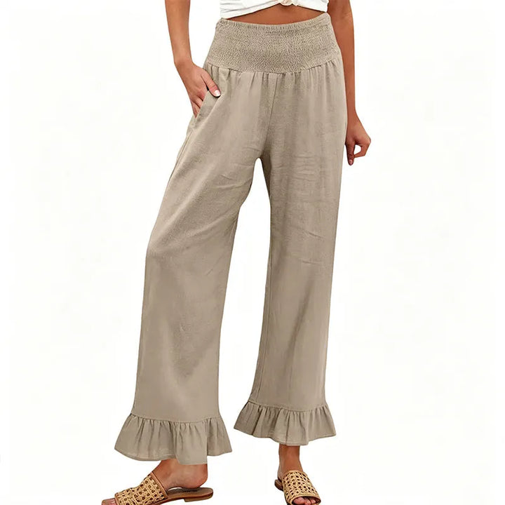 Moriom - Boho Lounge Hose Aus Baumwolle Mit Rüschen