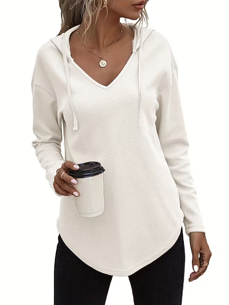 Heydi – Langarm Pullover Mit Kapuze Und Abgerundetem Saum