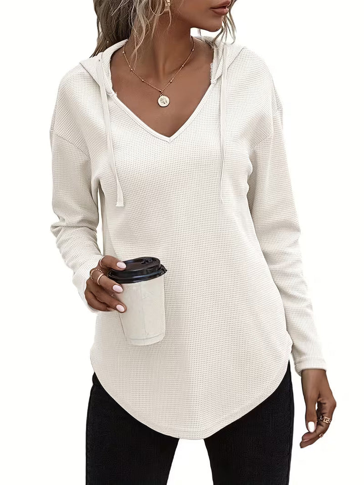 Heydi – Langarm Pullover Mit Kapuze Und Abgerundetem Saum