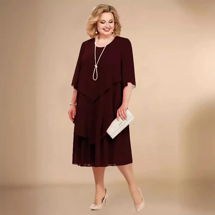 Leva – Elegantes Lappen Kleid Mit Unregelmäßigen Lagen