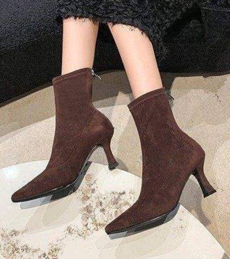 Sanduni - Leder Stiefelette Mit Mittlerem Absatz
