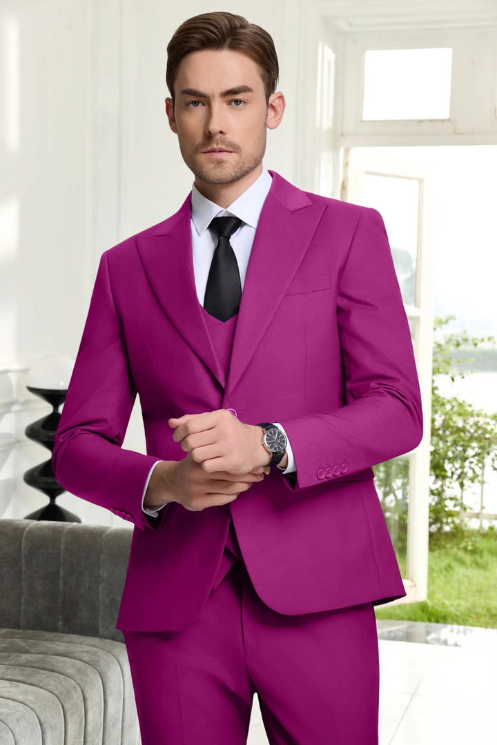 Gremist - Spitze Revers Slim Fit 3-Teilige Anzüge