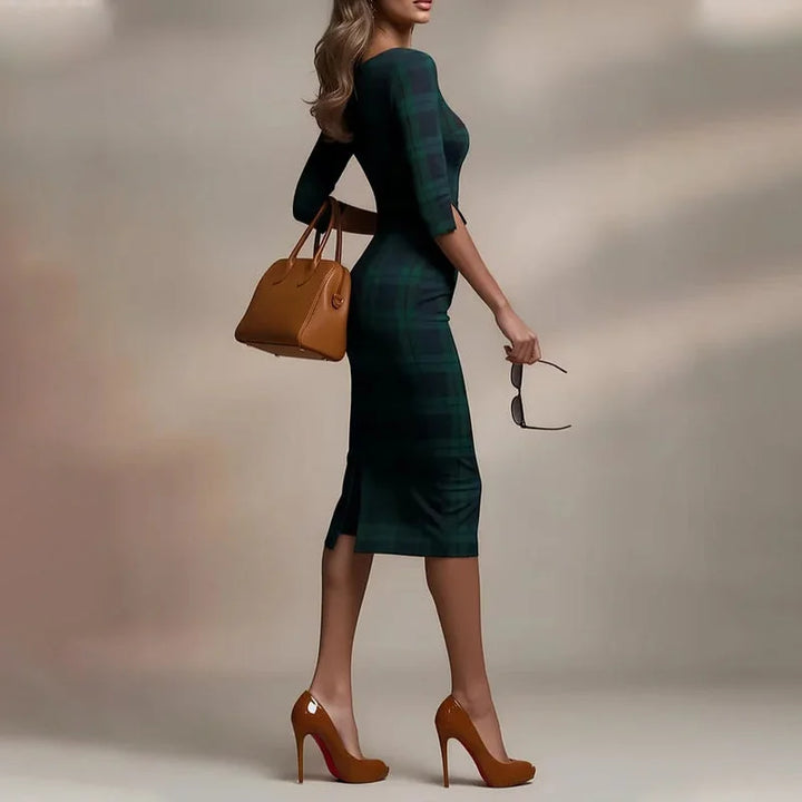 Linari – Elegantes Kariertes Midikleid