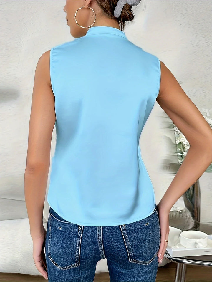 Cebulska – Elegante Ärmellos Surplice Bluse