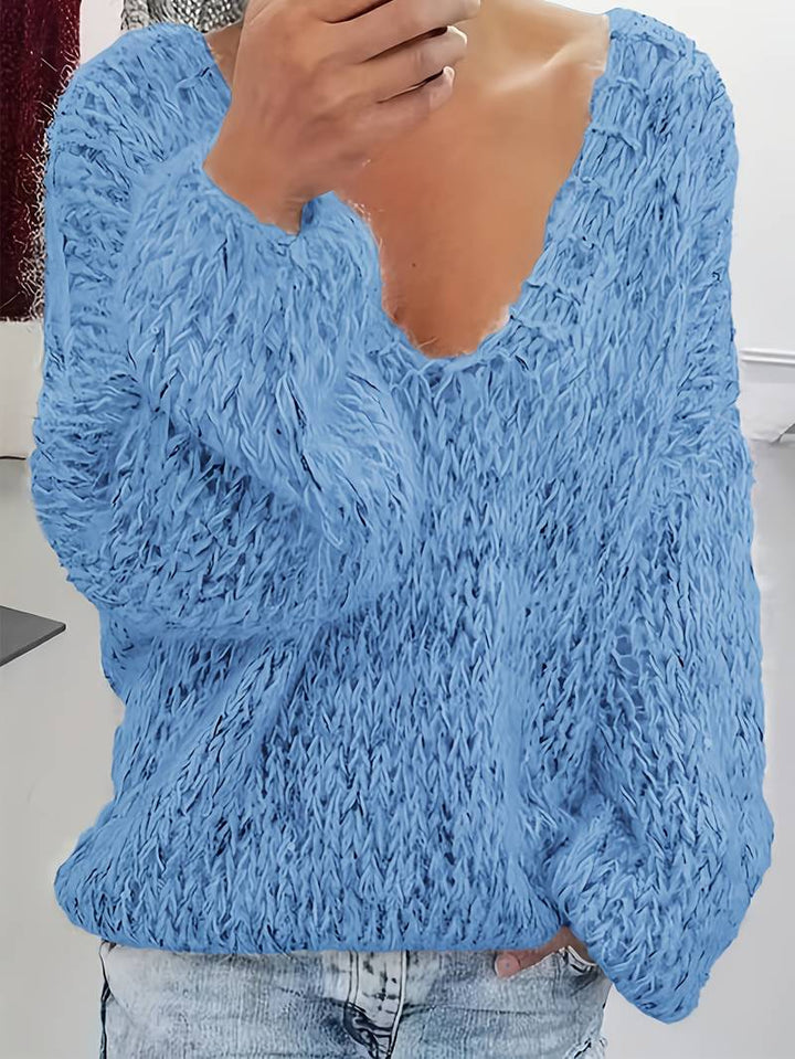 Lital - Eleganter Weicher Pullover Mit V-Ausschnitt