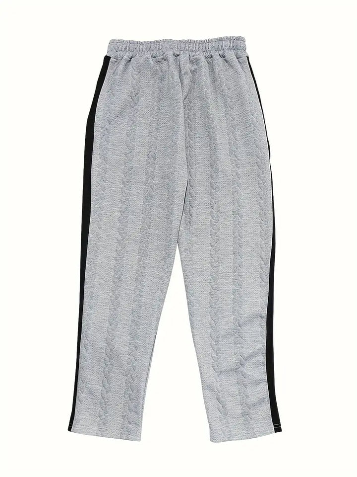 Jonass – Gestrickte Hose Mit Weitem Bein Und Seitlichen Knöpfen