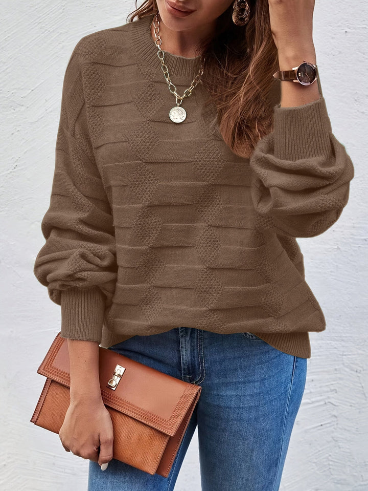 Annastina - Lässiger Langarm Pullover Mit Rundhalsausschnitt