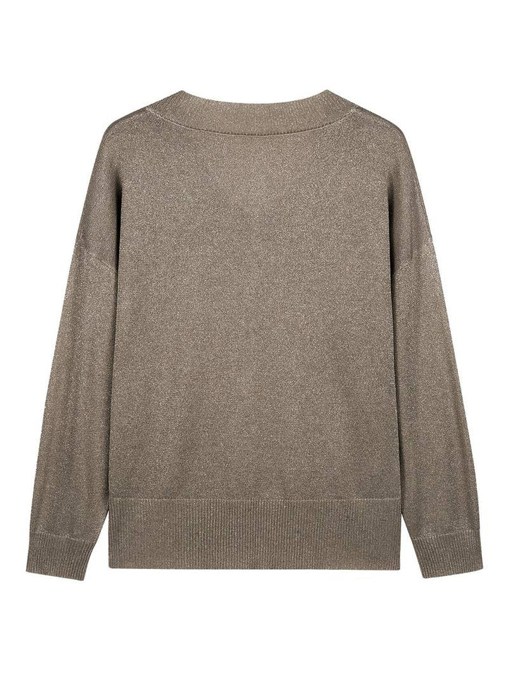 Migle - Langärmeliger Pullover Mit V-Ausschnitt