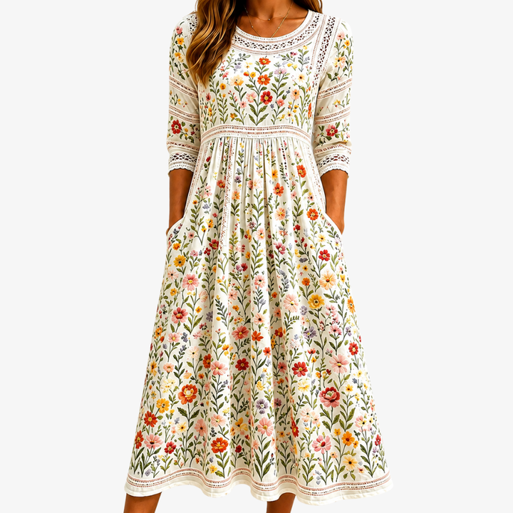Lejina – Midi-Kleid „Blumenwiesen-Anhänger“