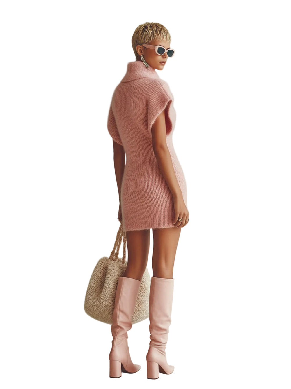 Ceyda – Strick Minikleid Mit Knopfleiste