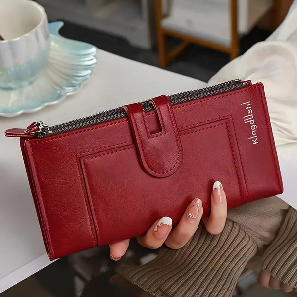Hinina – Lederbrieftasche Mit Doppeltem Reißverschluss