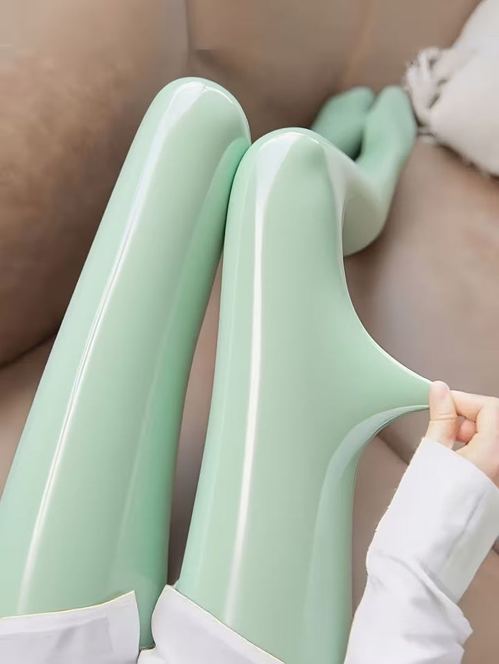 Bekah – Hochglänzende Stretch Strumpfhose Mit Fußteil