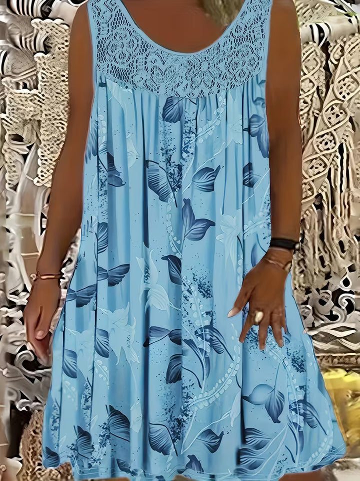 Samudri - Lockeres Armelloses Maxi Kleid Mit Rundhalsausschnitt