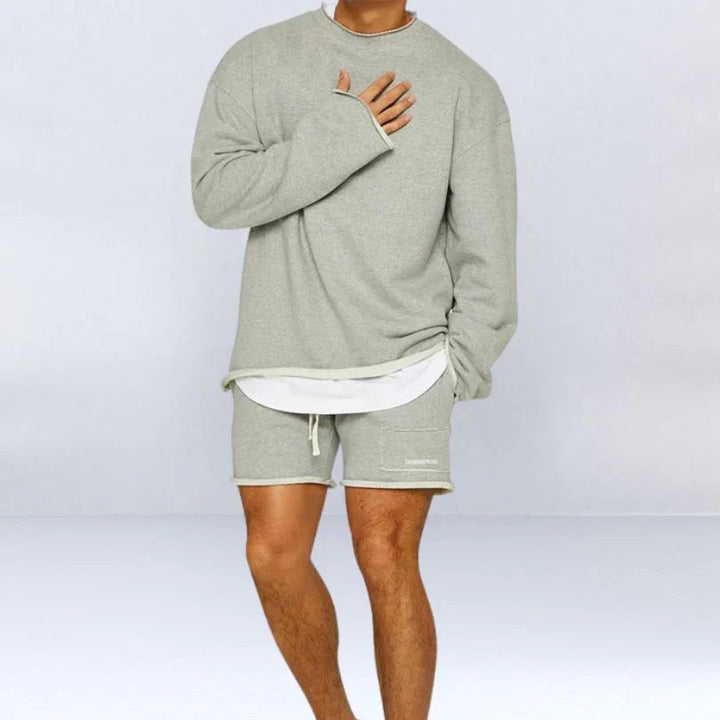 Leszek – Stilvolle Langarm Pulloverhemden Mit kurze Hose