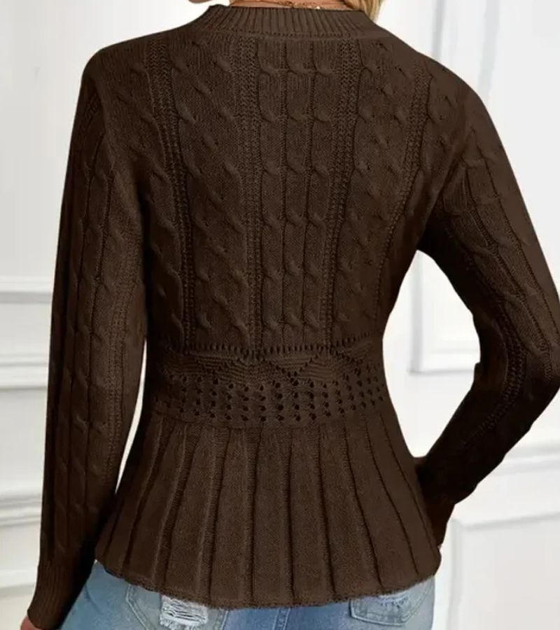 Olena – Strickpullover Mit Schößchen Saum