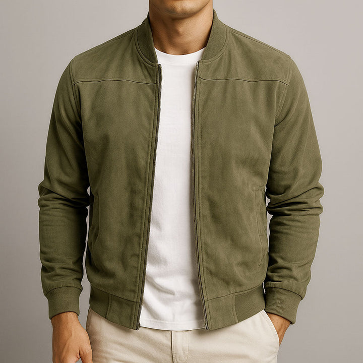 Laamin – Klassische Bomber Jacke Aus Wildleder