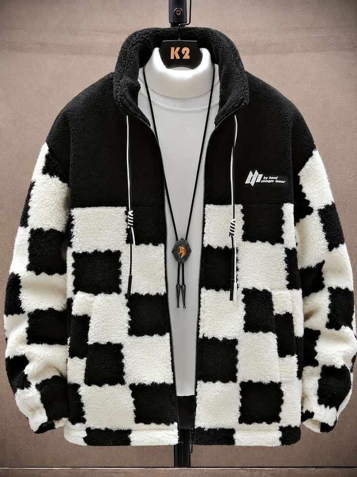 Melany – Karierte Fleecejacke mit Kapuze Und Reißverschluss