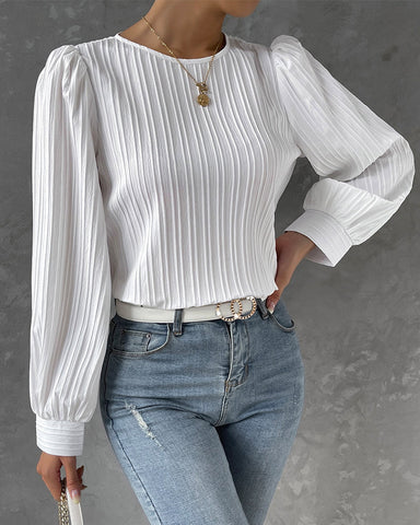 Jiana – Elegantes Oberteil Mit Laternenärmeln