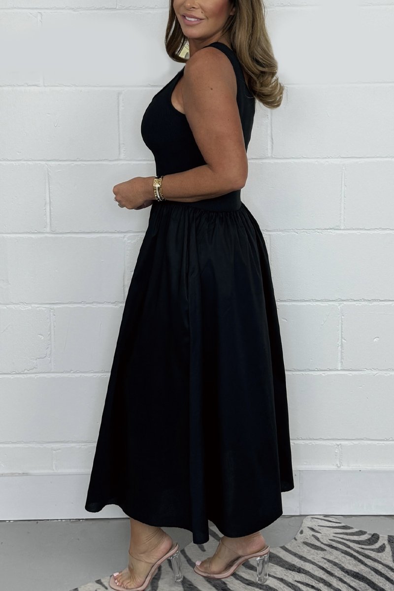 Cristiana - Ärmelloses Kleid mit Quadratischem Ausschnitt