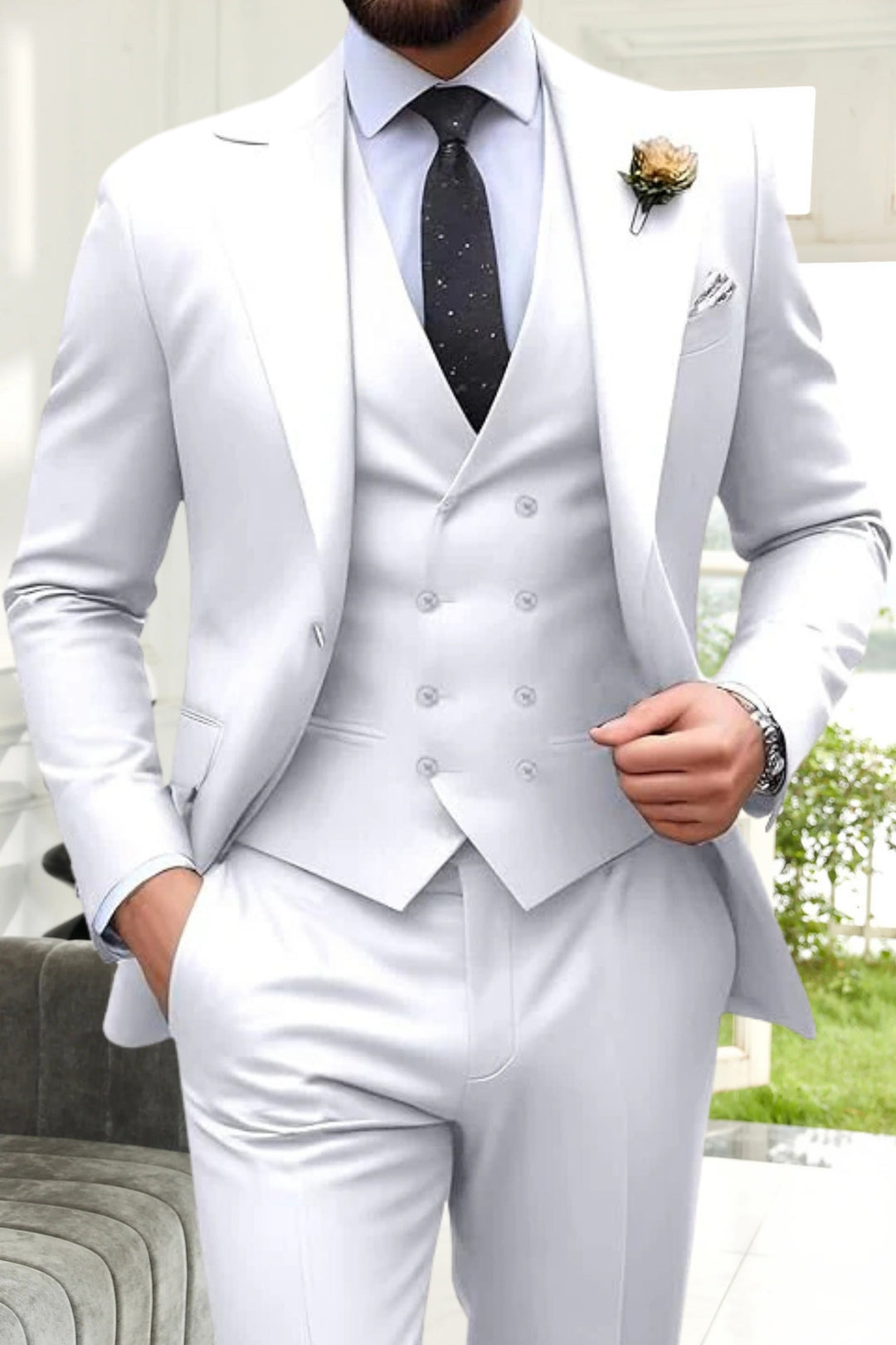 Gremist - Spitze Revers Slim Fit 3-Teilige Anzüge