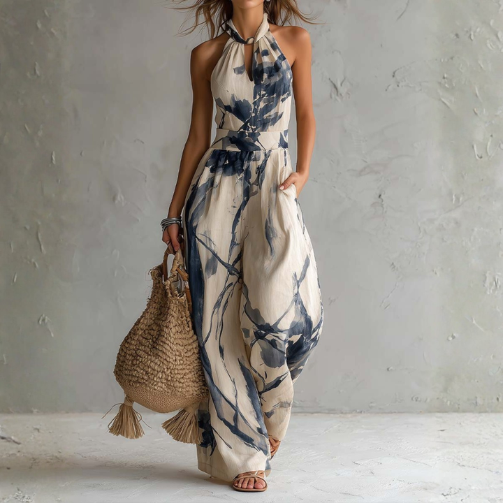 Symia – Eleganter Overall Mit Kunstvollem Drucken