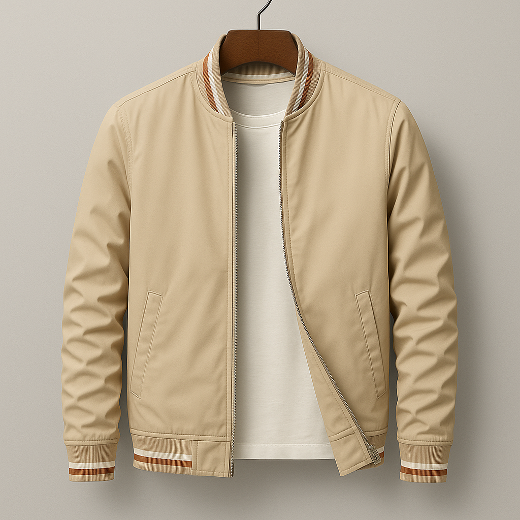 Gleb – Stilvolle Bomber Jacke Mit Streifen Angaben