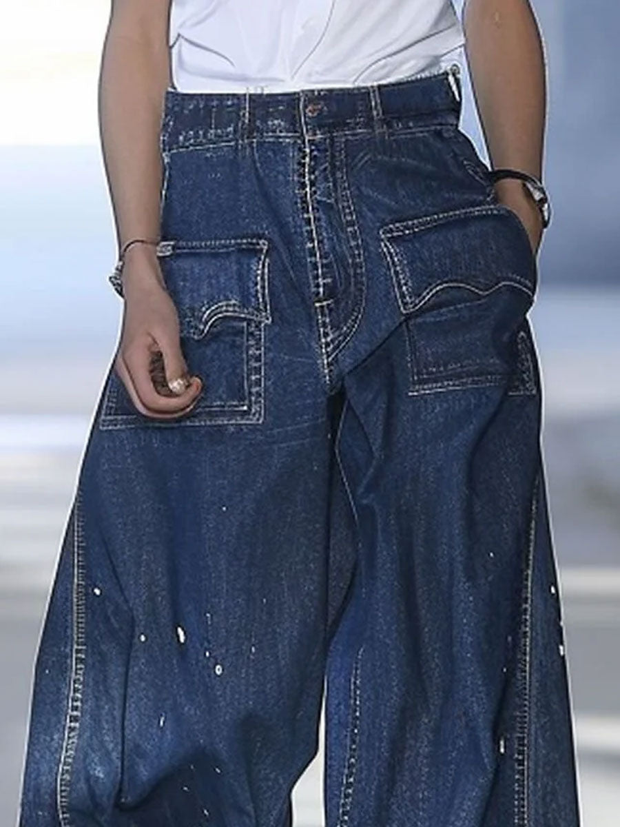 Azize – Locker sitzende Denim-Jeans mit mehreren Taschen