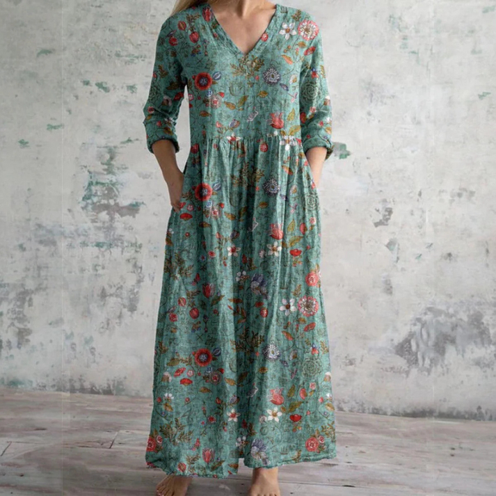 Kiana – Elegantes Sommer Kleid Mit Blumenmuster