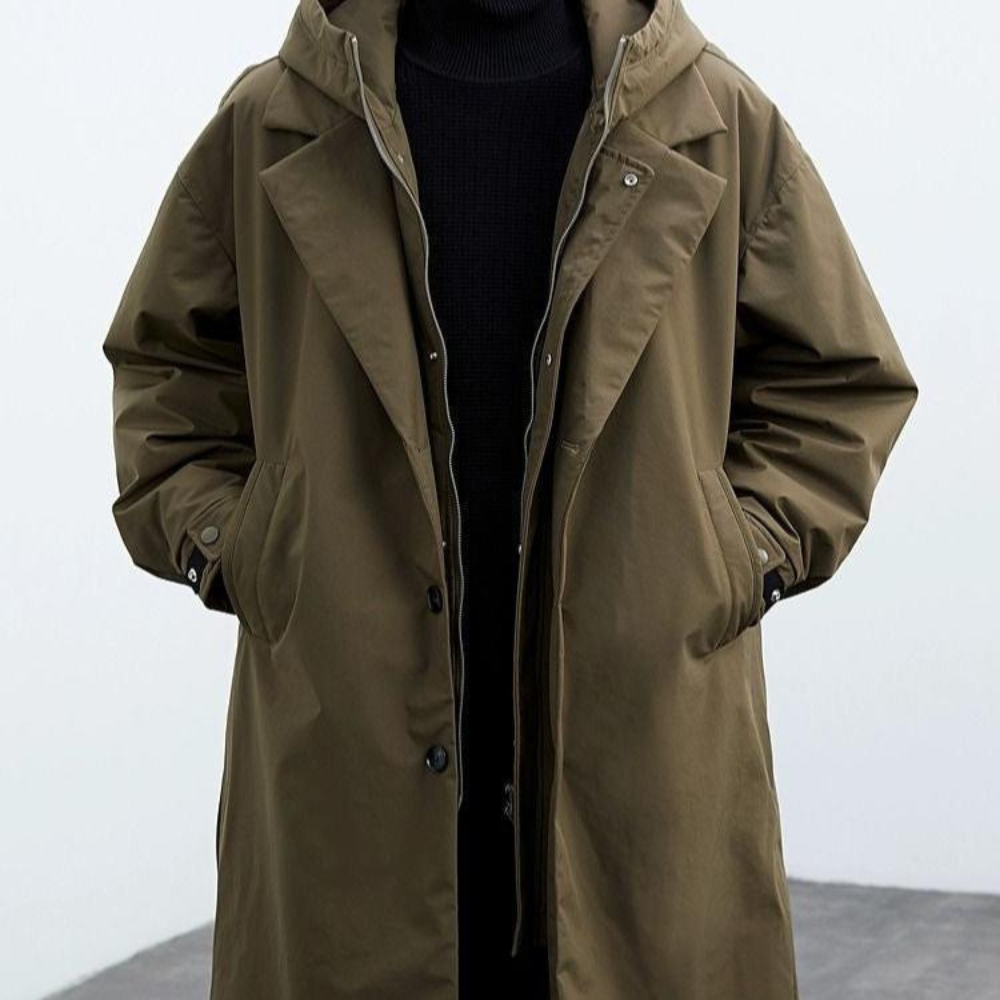 Krimz – Trenchcoat Mit Kapuze Und Reverskragen