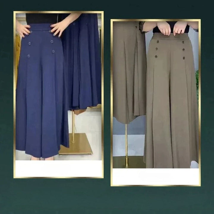 Malou - Stilvolle Bundfaltenhose mit weitem Bein