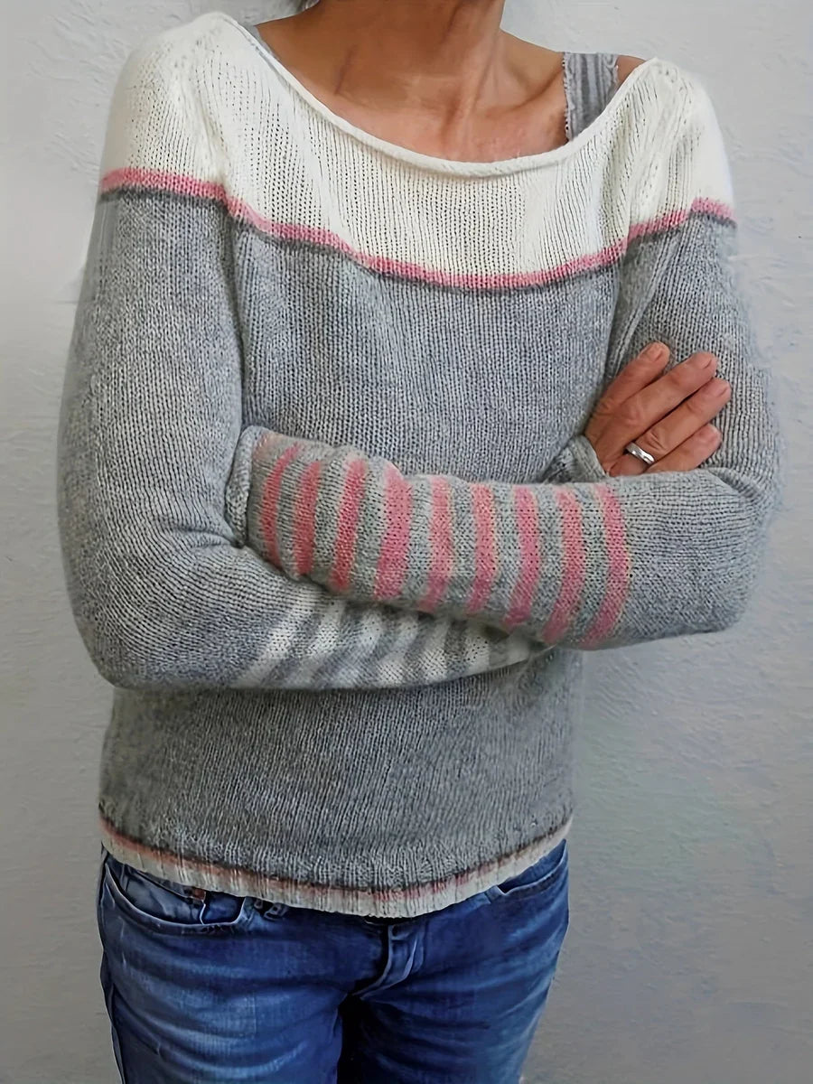 Talithia – Gestreifter Strickpullover Mit Langen Ärmeln