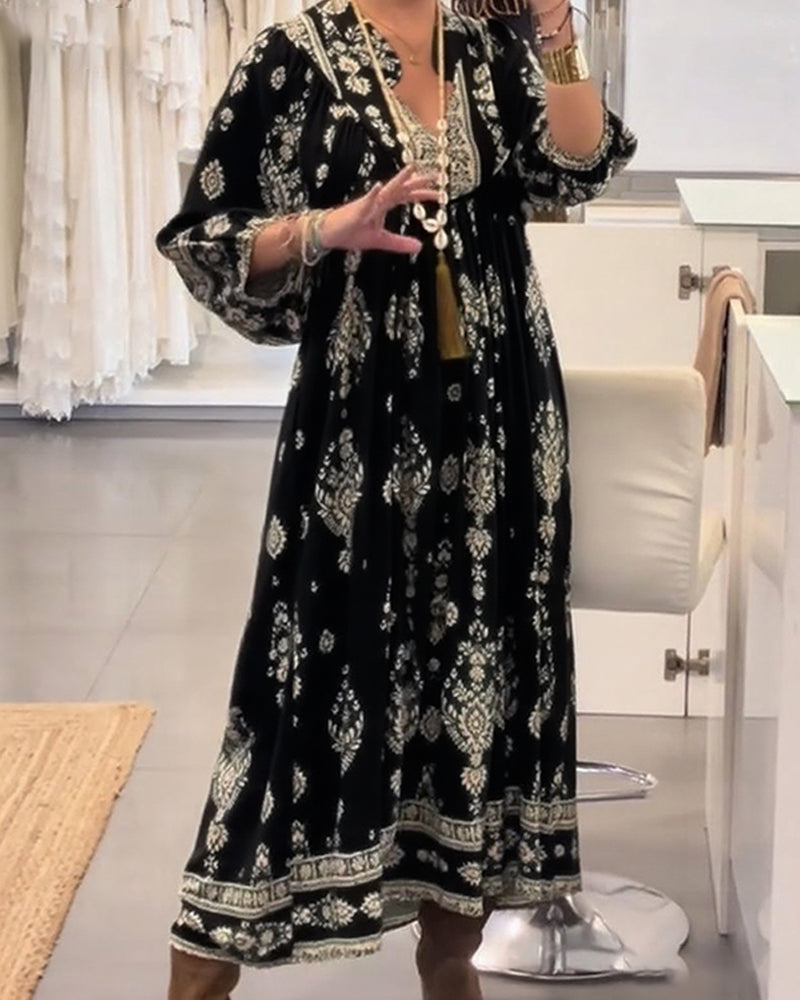 Zonia – Lässiges Bedrucktes Kleid Mit Taschen