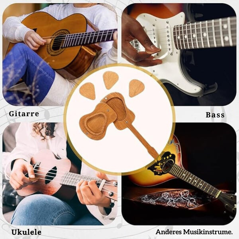 TuneCradle – Mini-Süße-Edition  Plektrum-Etui aus Holz für Gitarre