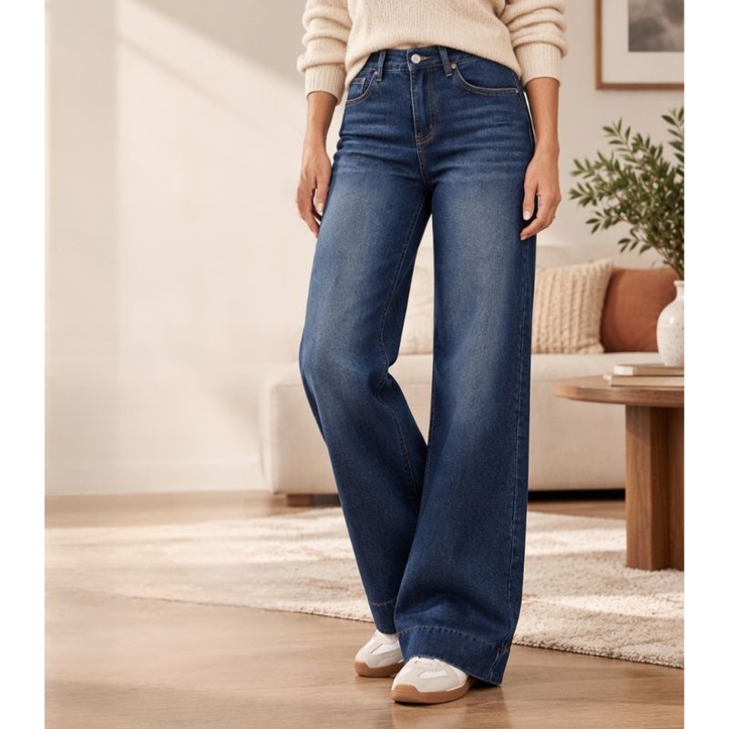 Naryna – Jeans mit Weitem Bein und Hoher Taille