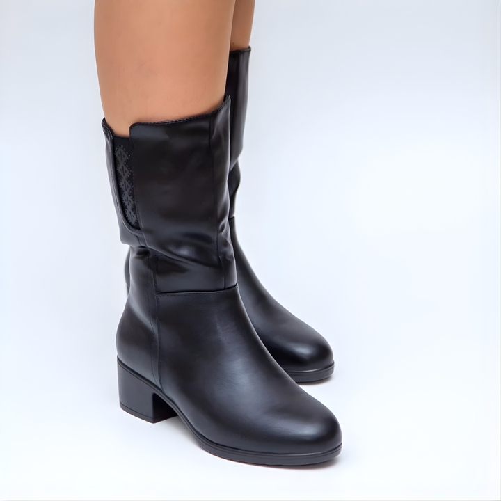 Hodaya - Eleganter Halbhoher Stiefel Mit Seitlichem Reißverschluss