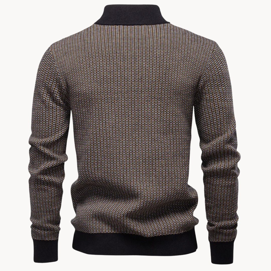 Limman – Pullover Aus Jacquard-Strick Mit Halbem Reißverschluss